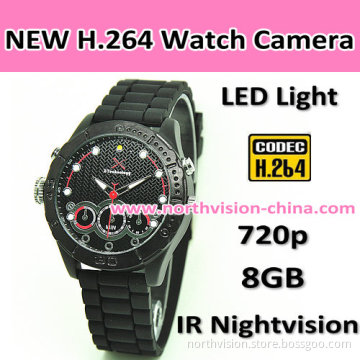 New Nightvision 720p H. 264 Watch Camera with LED Light